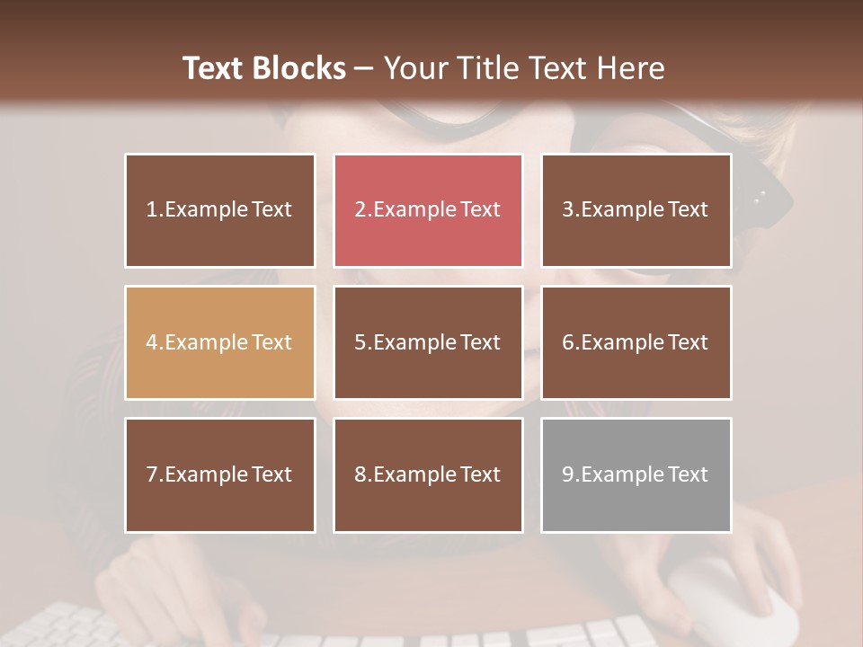 A Young Man Wearing Glasses Is Typing On A Keyboard PowerPoint Template