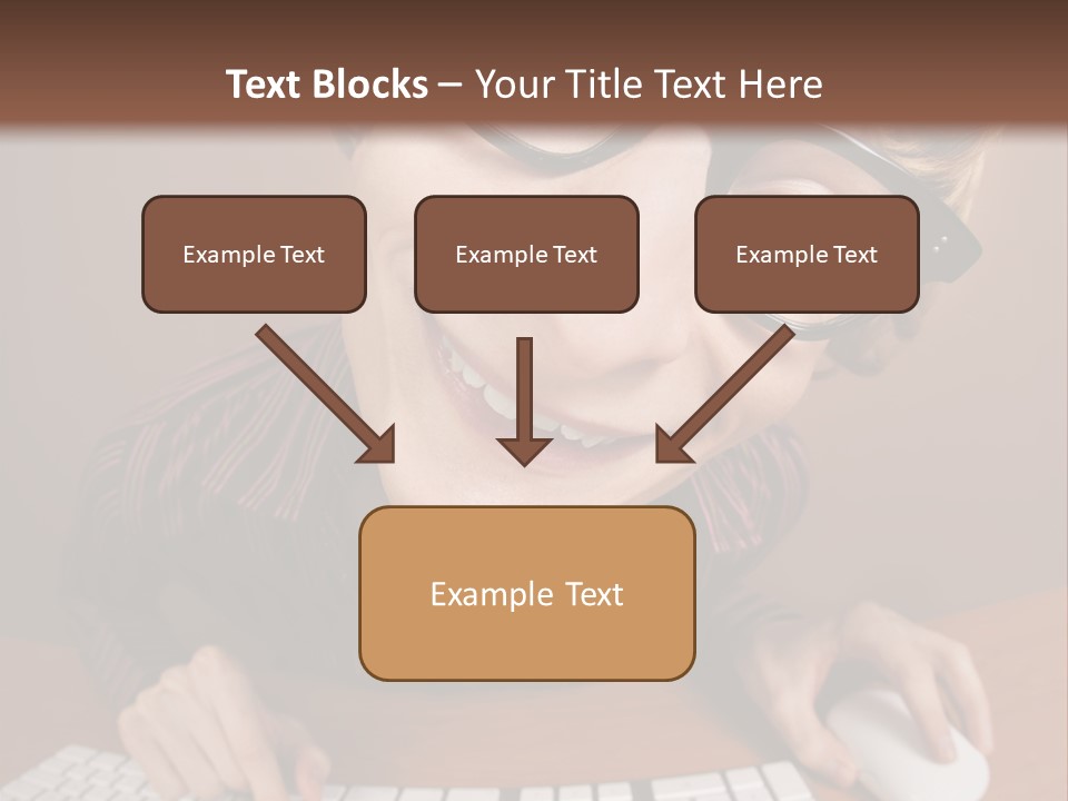 A Young Man Wearing Glasses Is Typing On A Keyboard PowerPoint Template