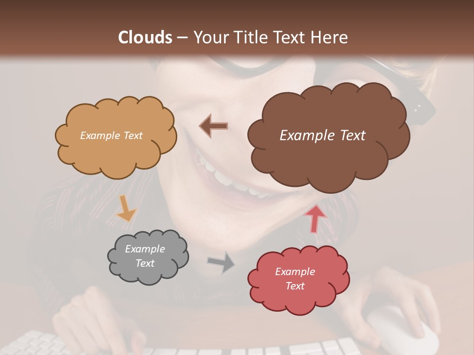 A Young Man Wearing Glasses Is Typing On A Keyboard PowerPoint Template