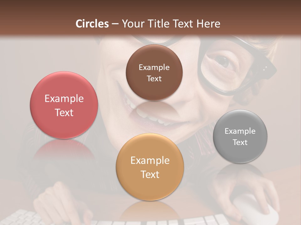 A Young Man Wearing Glasses Is Typing On A Keyboard PowerPoint Template