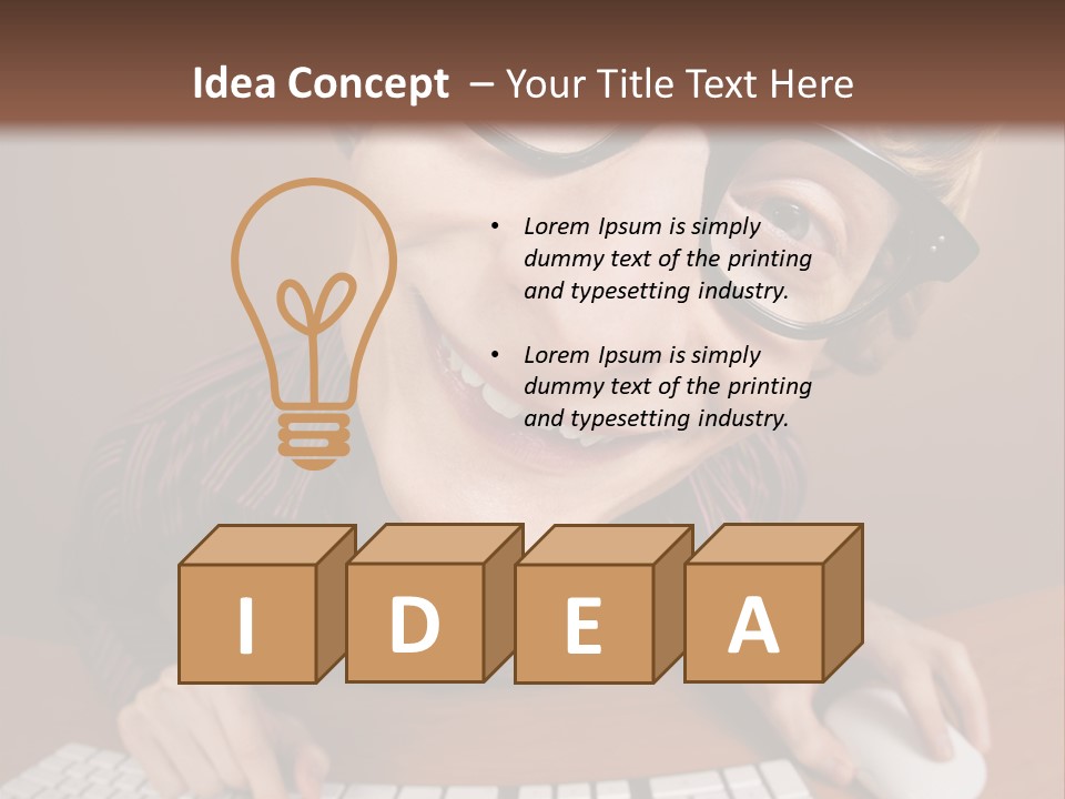 A Young Man Wearing Glasses Is Typing On A Keyboard PowerPoint Template