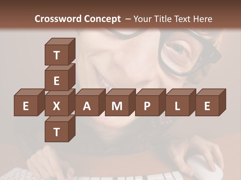 A Young Man Wearing Glasses Is Typing On A Keyboard PowerPoint Template