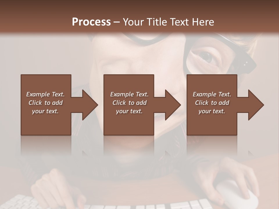 A Young Man Wearing Glasses Is Typing On A Keyboard PowerPoint Template