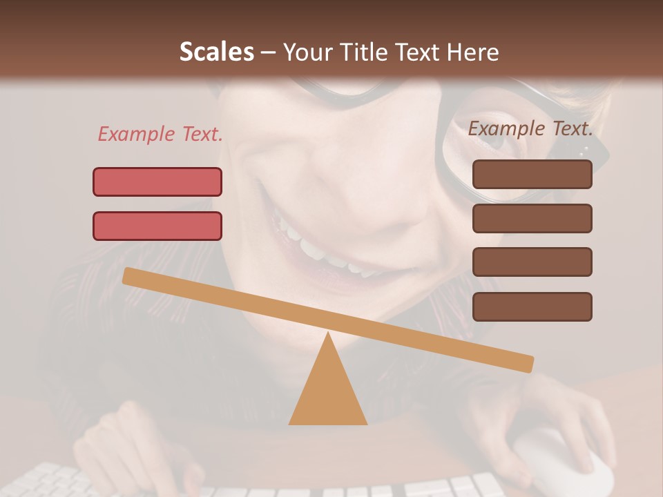 A Young Man Wearing Glasses Is Typing On A Keyboard PowerPoint Template