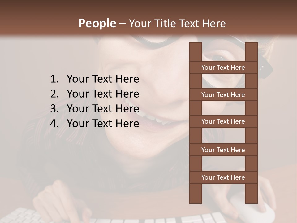 A Young Man Wearing Glasses Is Typing On A Keyboard PowerPoint Template