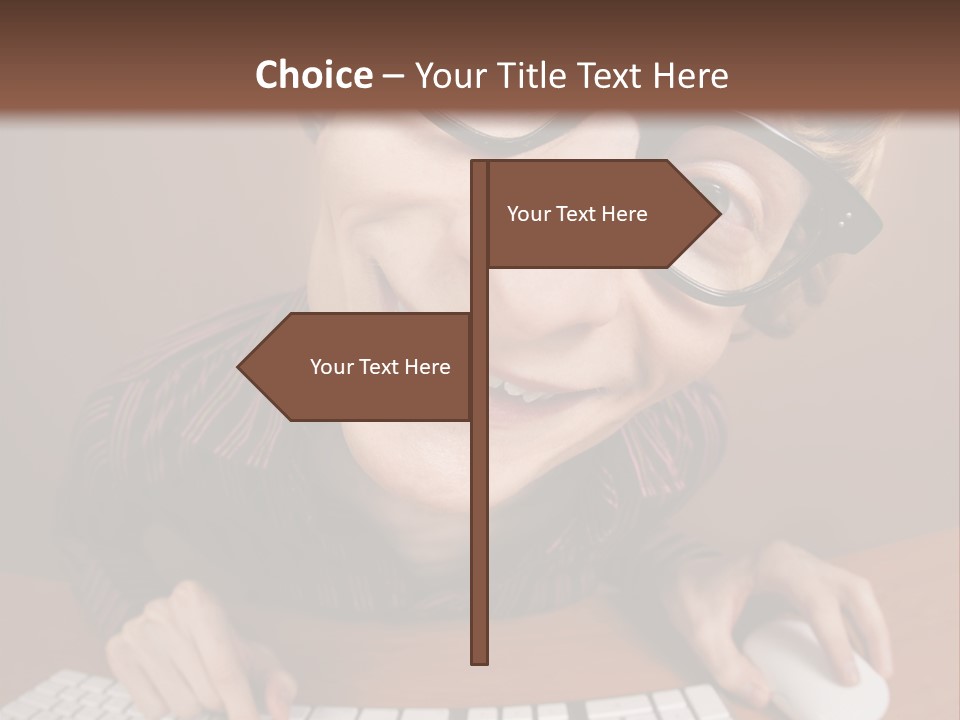 A Young Man Wearing Glasses Is Typing On A Keyboard PowerPoint Template