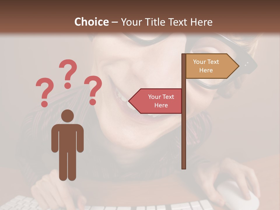 A Young Man Wearing Glasses Is Typing On A Keyboard PowerPoint Template
