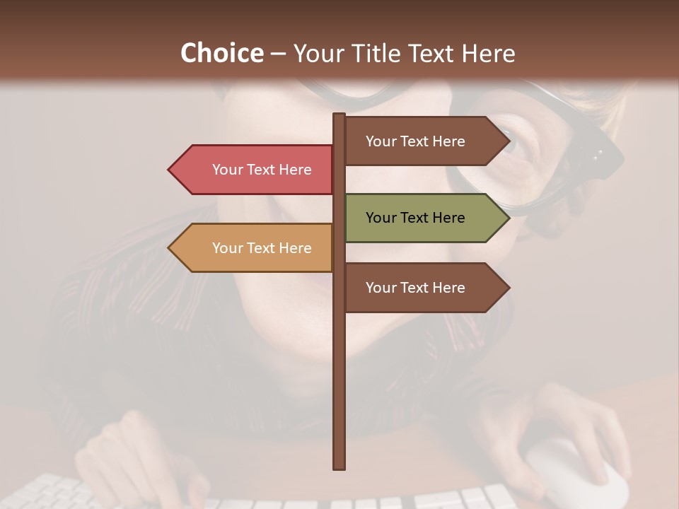 A Young Man Wearing Glasses Is Typing On A Keyboard PowerPoint Template