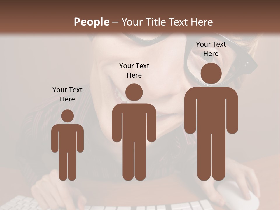 A Young Man Wearing Glasses Is Typing On A Keyboard PowerPoint Template