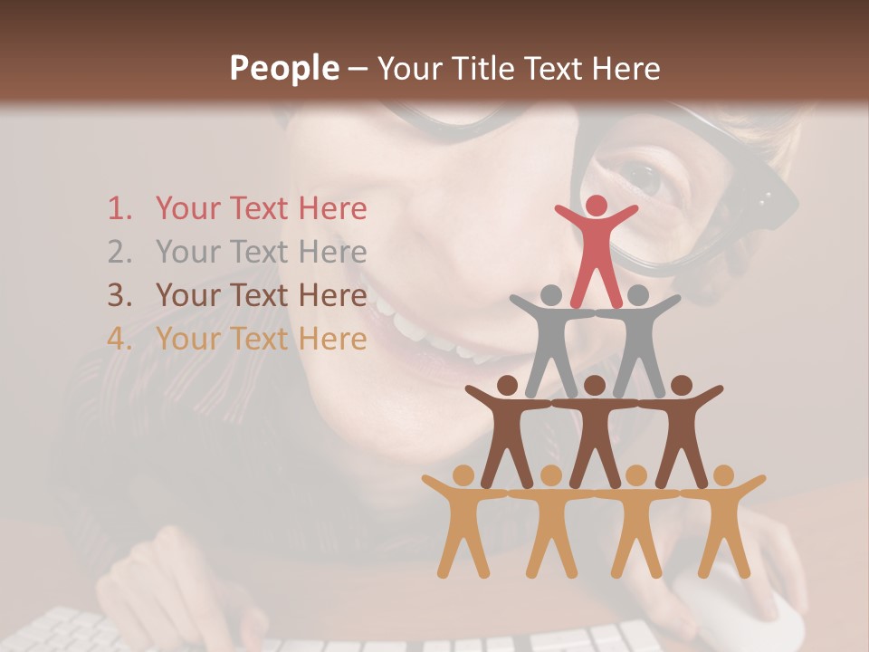A Young Man Wearing Glasses Is Typing On A Keyboard PowerPoint Template
