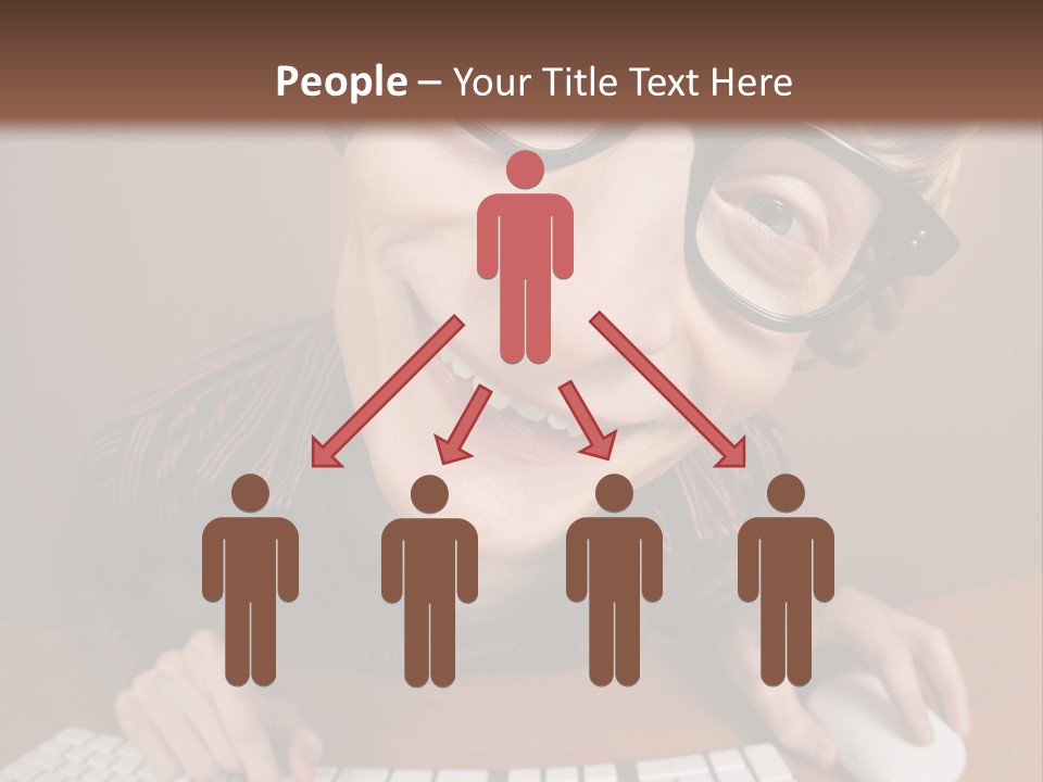 A Young Man Wearing Glasses Is Typing On A Keyboard PowerPoint Template