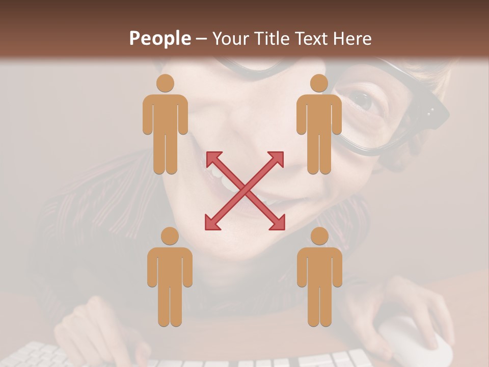 A Young Man Wearing Glasses Is Typing On A Keyboard PowerPoint Template