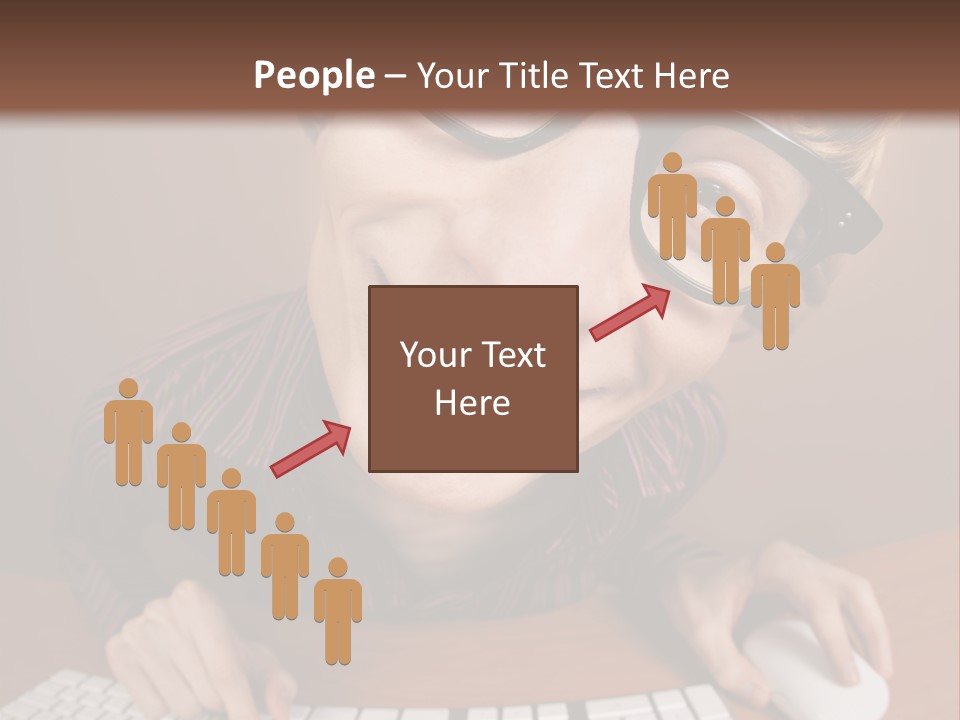 A Young Man Wearing Glasses Is Typing On A Keyboard PowerPoint Template