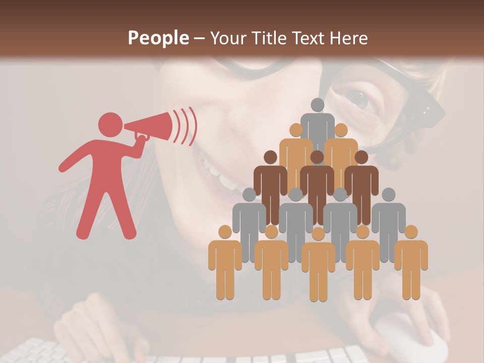 A Young Man Wearing Glasses Is Typing On A Keyboard PowerPoint Template