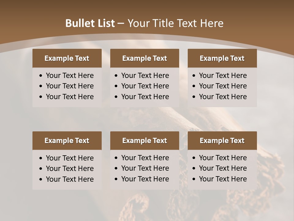 Cinnamons On A Table With A Brown Background PowerPoint Template