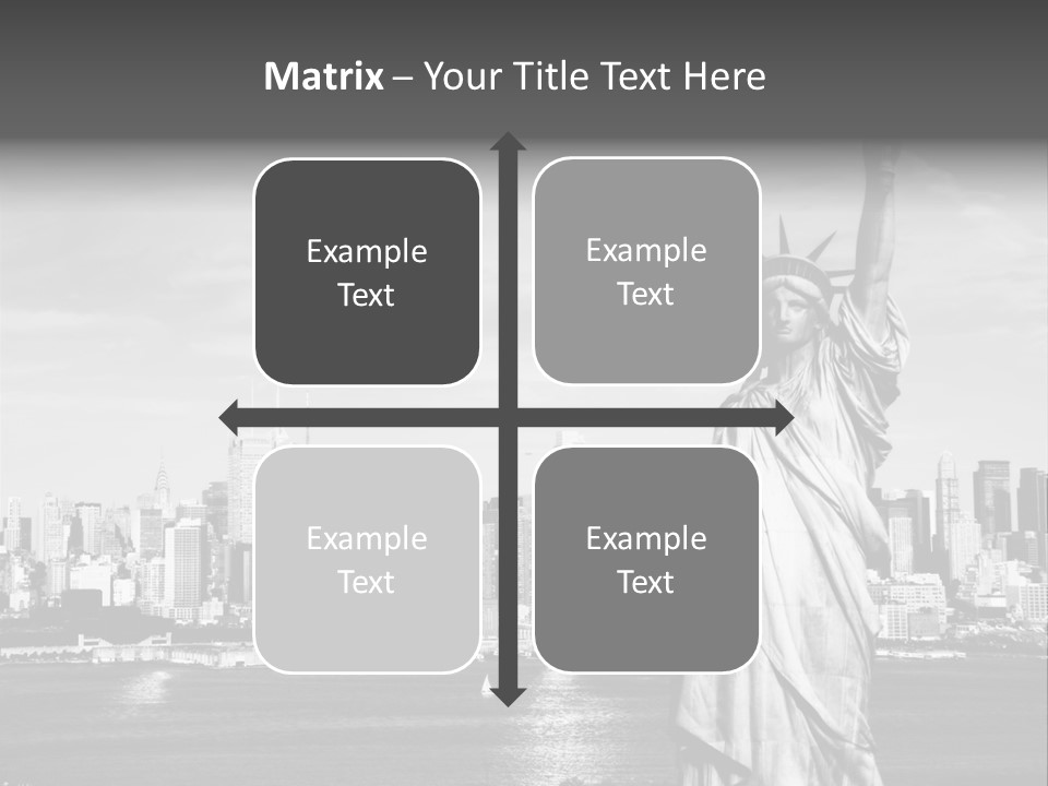 A Statue Of Liberty In Front Of A City Skyline PowerPoint Template