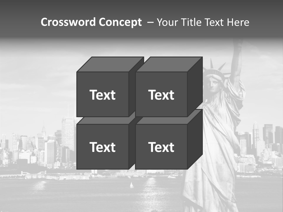 A Statue Of Liberty In Front Of A City Skyline PowerPoint Template