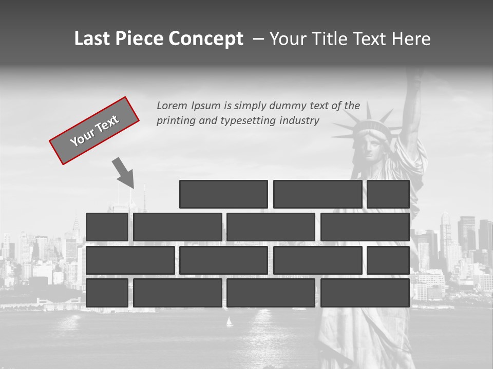 A Statue Of Liberty In Front Of A City Skyline PowerPoint Template