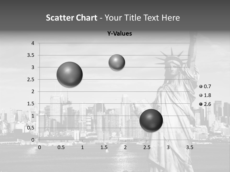 A Statue Of Liberty In Front Of A City Skyline PowerPoint Template