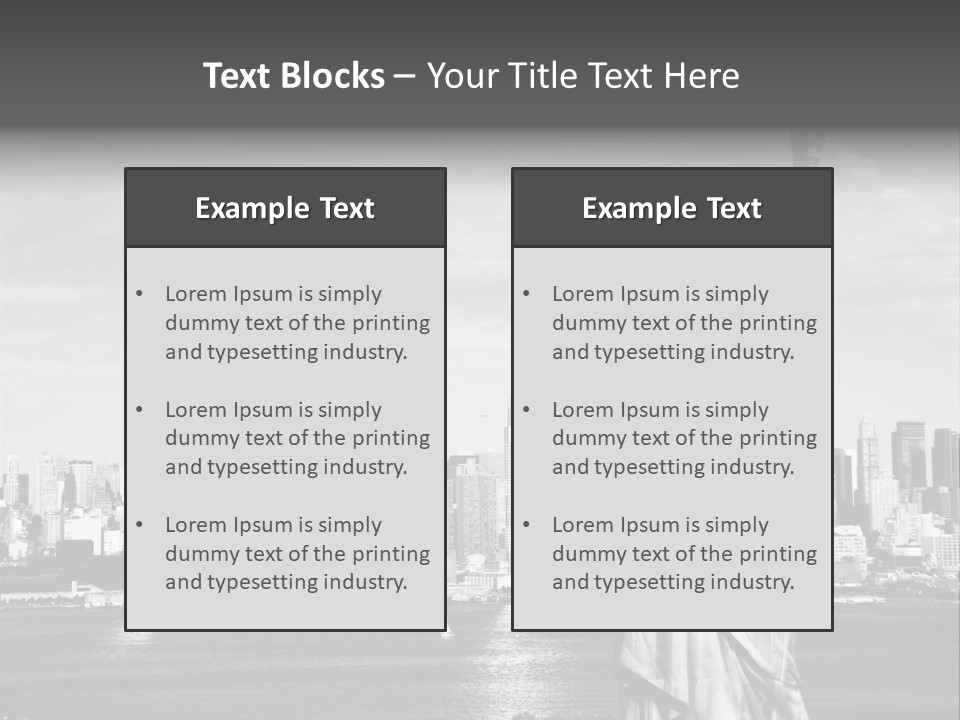 A Statue Of Liberty In Front Of A City Skyline PowerPoint Template
