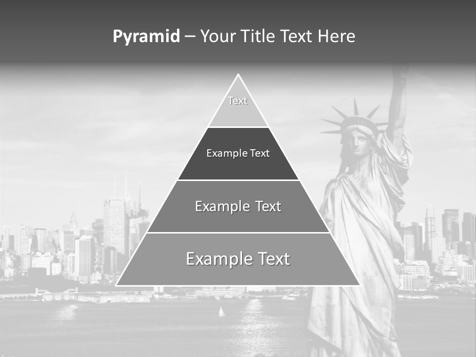 A Statue Of Liberty In Front Of A City Skyline PowerPoint Template