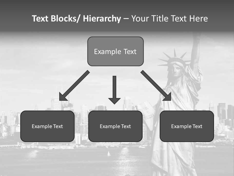 A Statue Of Liberty In Front Of A City Skyline PowerPoint Template