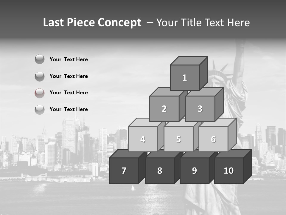 A Statue Of Liberty In Front Of A City Skyline PowerPoint Template