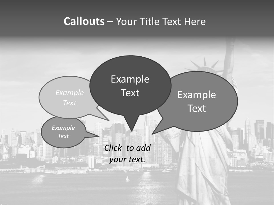 A Statue Of Liberty In Front Of A City Skyline PowerPoint Template