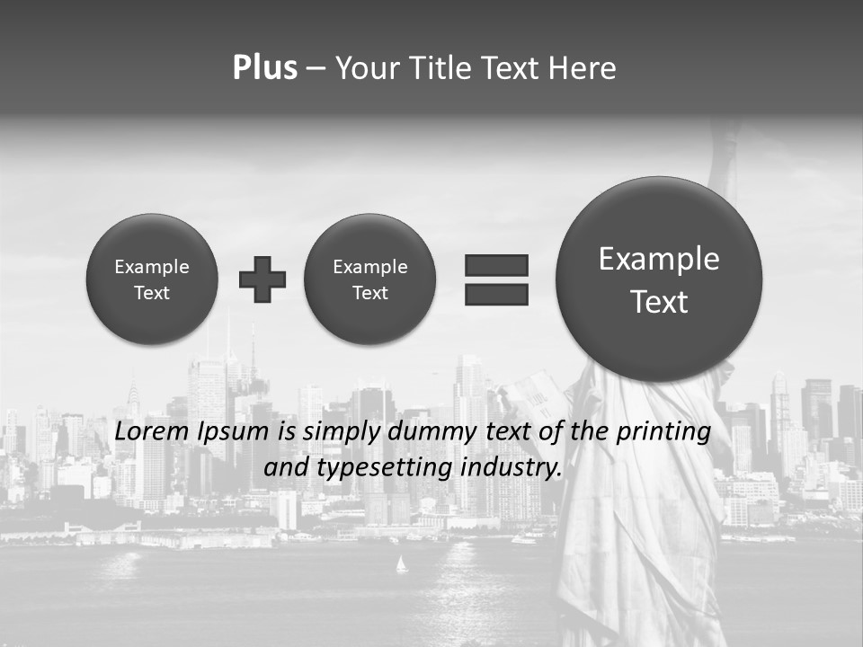 A Statue Of Liberty In Front Of A City Skyline PowerPoint Template