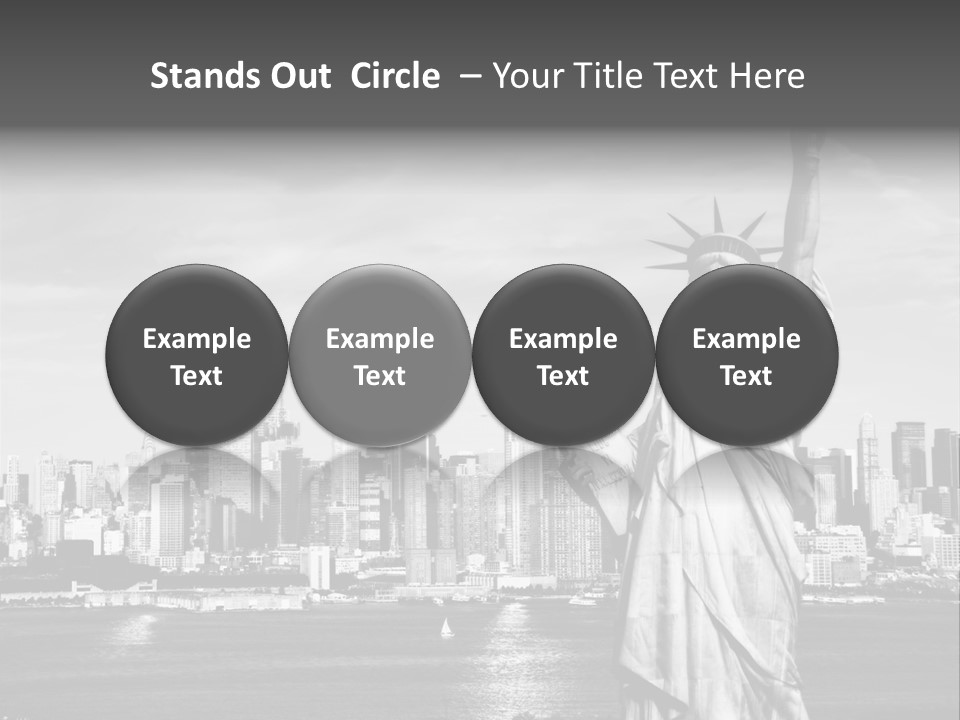 A Statue Of Liberty In Front Of A City Skyline PowerPoint Template