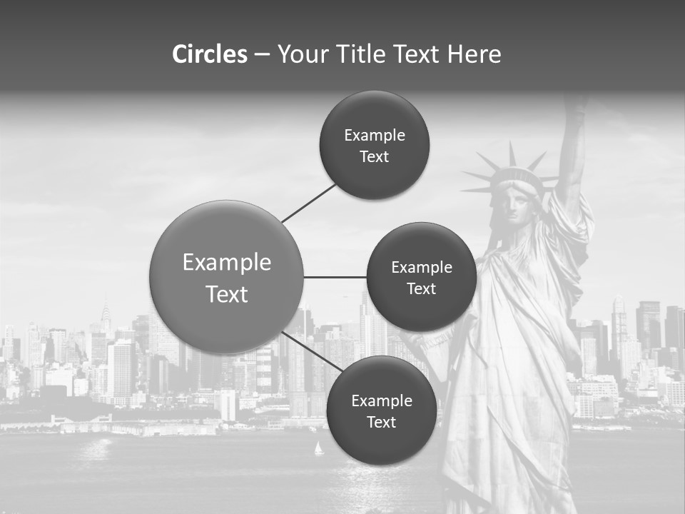 A Statue Of Liberty In Front Of A City Skyline PowerPoint Template