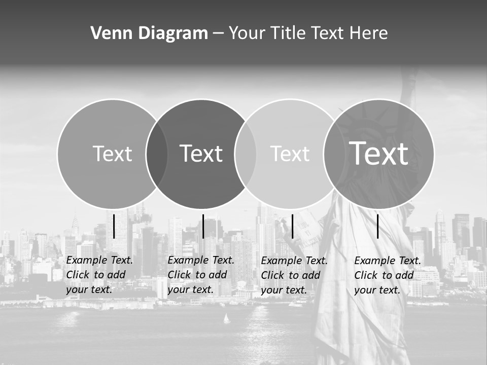 A Statue Of Liberty In Front Of A City Skyline PowerPoint Template