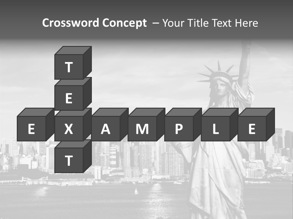 A Statue Of Liberty In Front Of A City Skyline PowerPoint Template