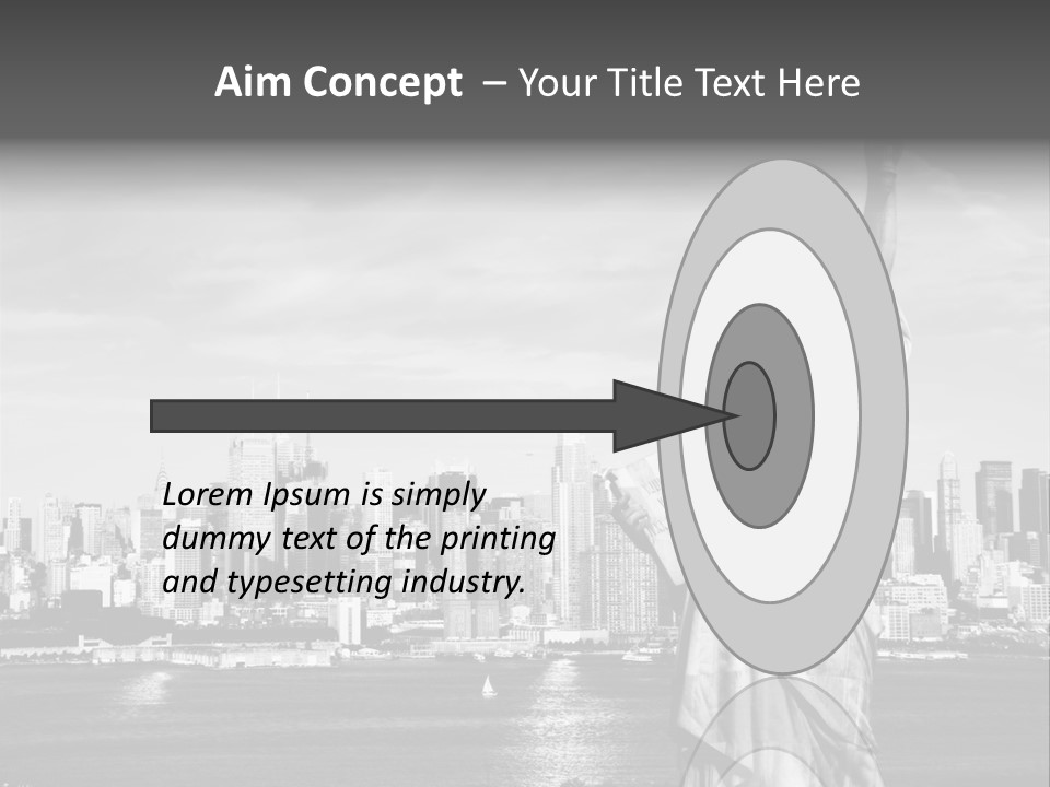 A Statue Of Liberty In Front Of A City Skyline PowerPoint Template