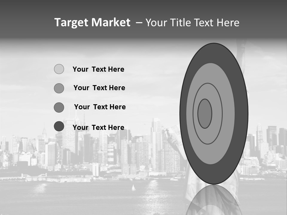 A Statue Of Liberty In Front Of A City Skyline PowerPoint Template