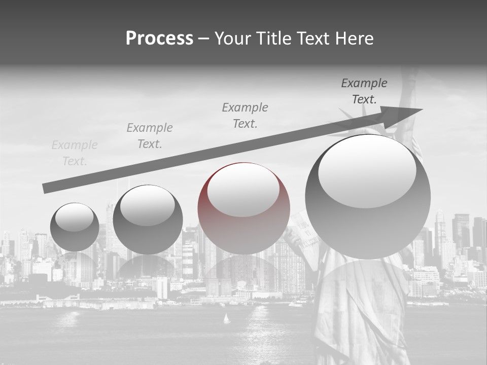 A Statue Of Liberty In Front Of A City Skyline PowerPoint Template