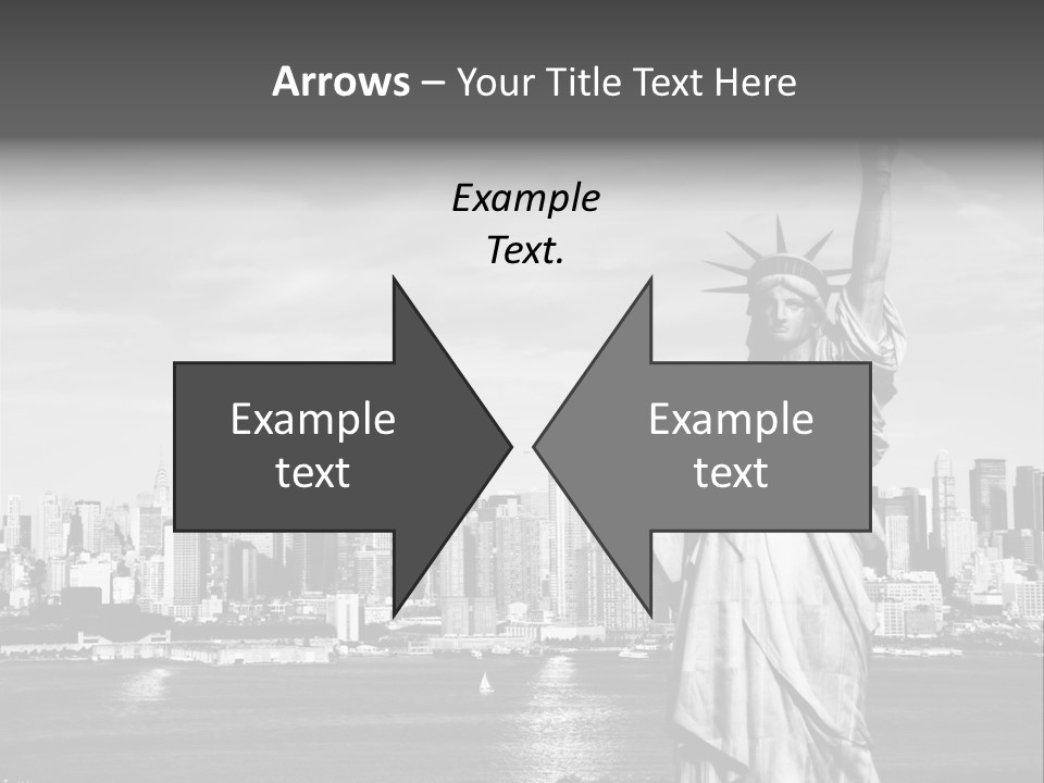 A Statue Of Liberty In Front Of A City Skyline PowerPoint Template
