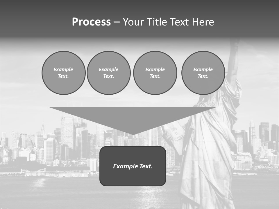 A Statue Of Liberty In Front Of A City Skyline PowerPoint Template