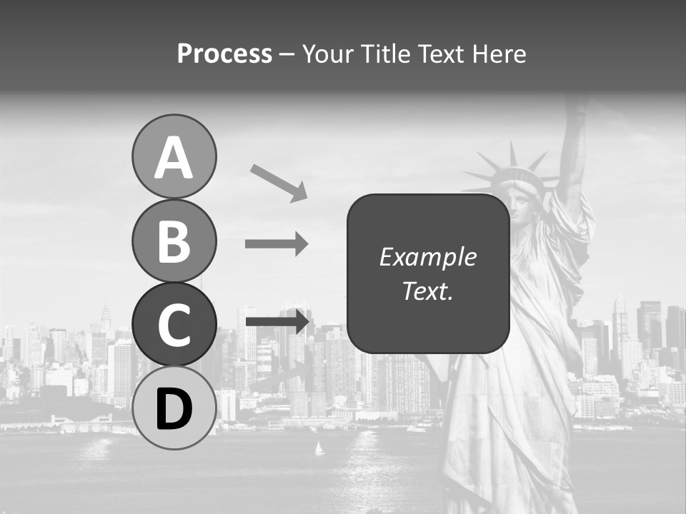 A Statue Of Liberty In Front Of A City Skyline PowerPoint Template