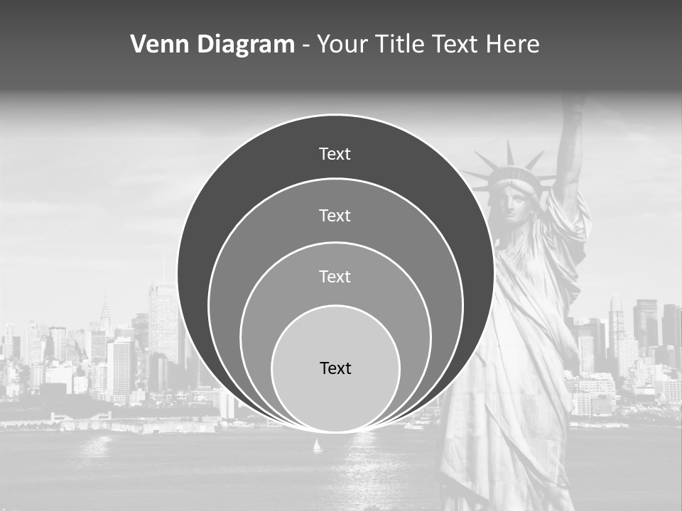 A Statue Of Liberty In Front Of A City Skyline PowerPoint Template