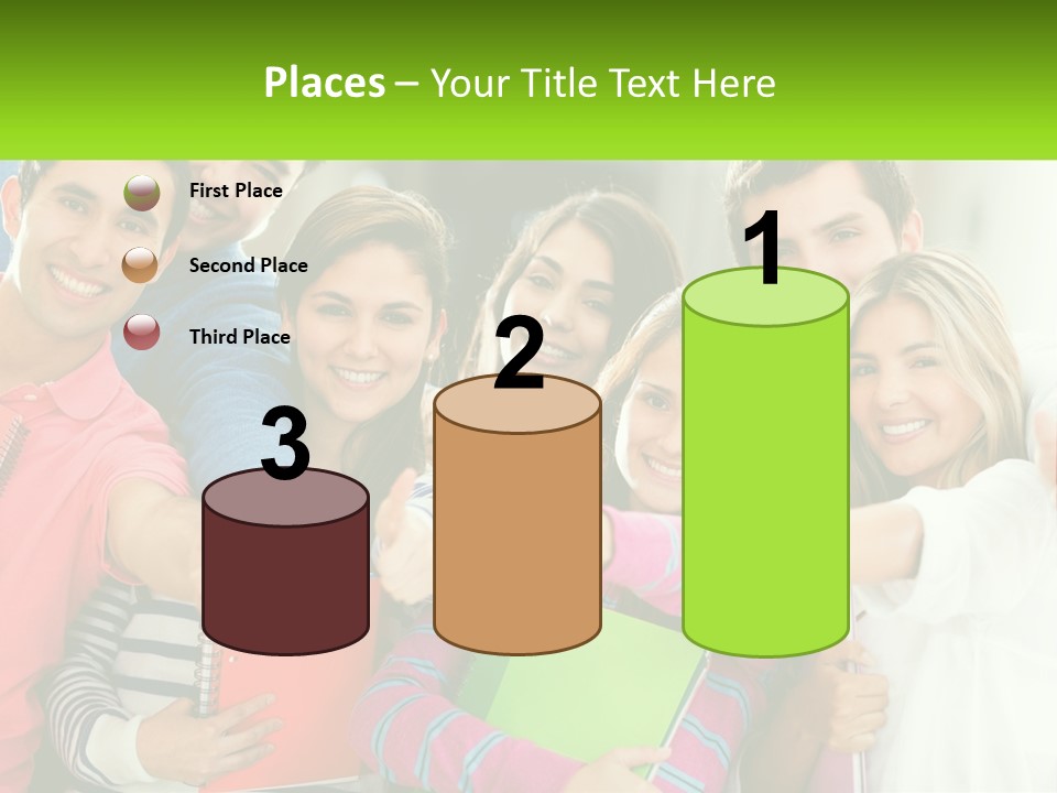 A Group Of Young People Giving Thumbs Up PowerPoint Template