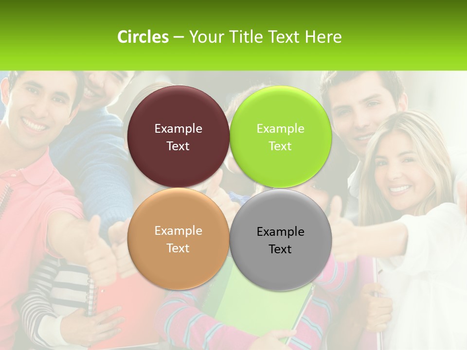 A Group Of Young People Giving Thumbs Up PowerPoint Template