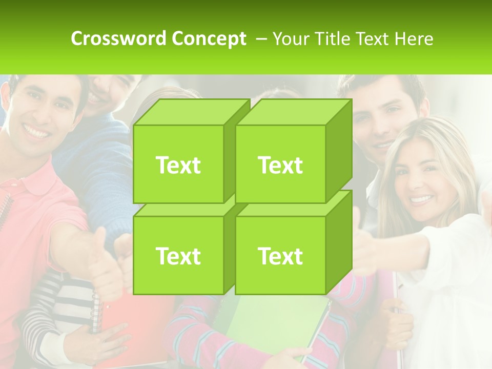 A Group Of Young People Giving Thumbs Up PowerPoint Template