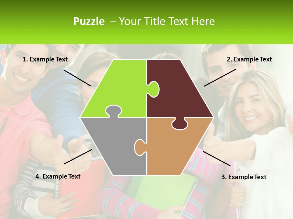 A Group Of Young People Giving Thumbs Up PowerPoint Template
