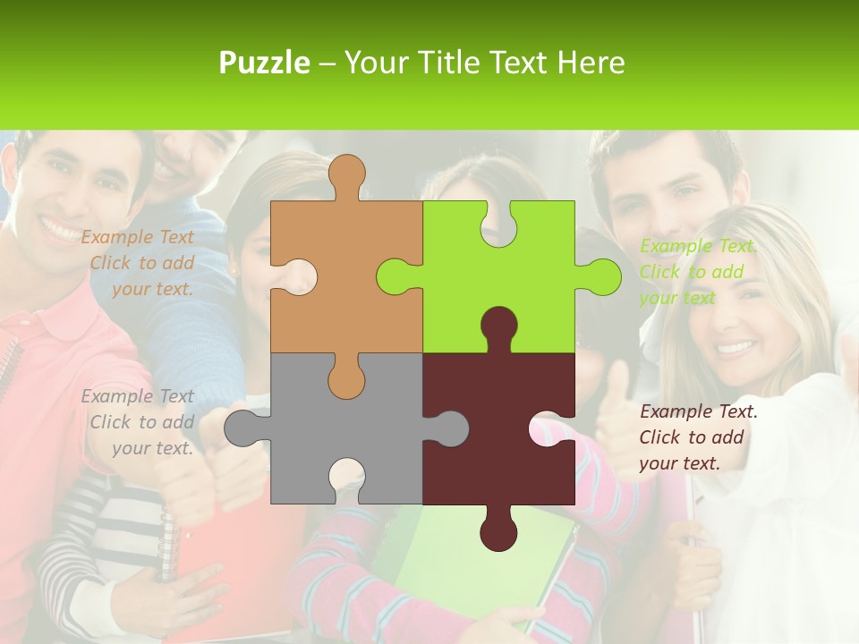 A Group Of Young People Giving Thumbs Up PowerPoint Template