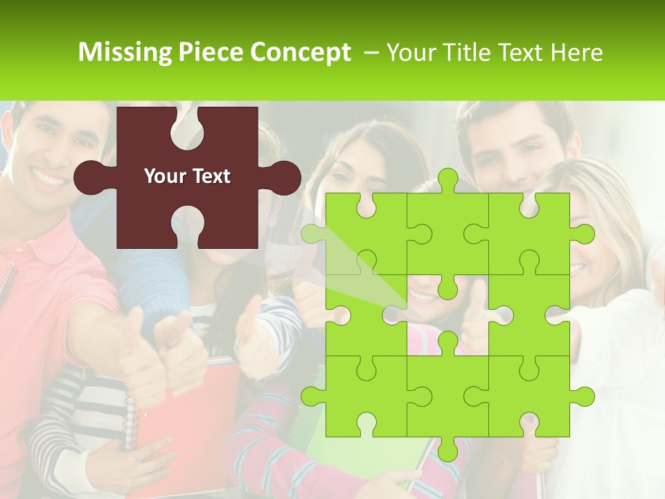 A Group Of Young People Giving Thumbs Up PowerPoint Template