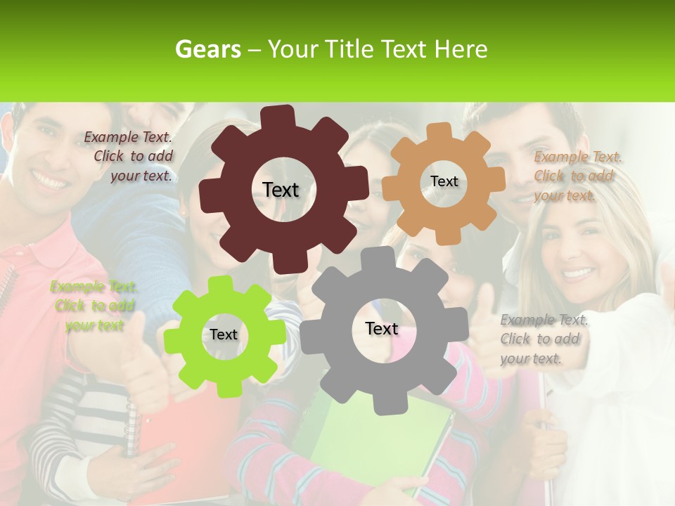 A Group Of Young People Giving Thumbs Up PowerPoint Template