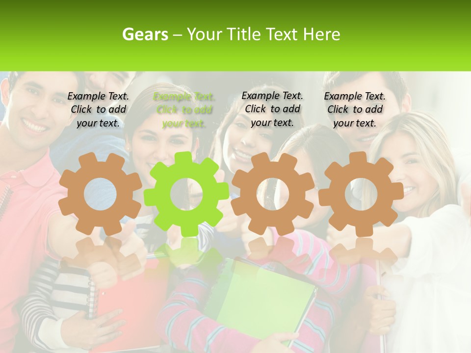 A Group Of Young People Giving Thumbs Up PowerPoint Template