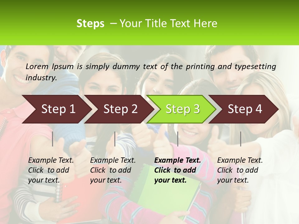 A Group Of Young People Giving Thumbs Up PowerPoint Template