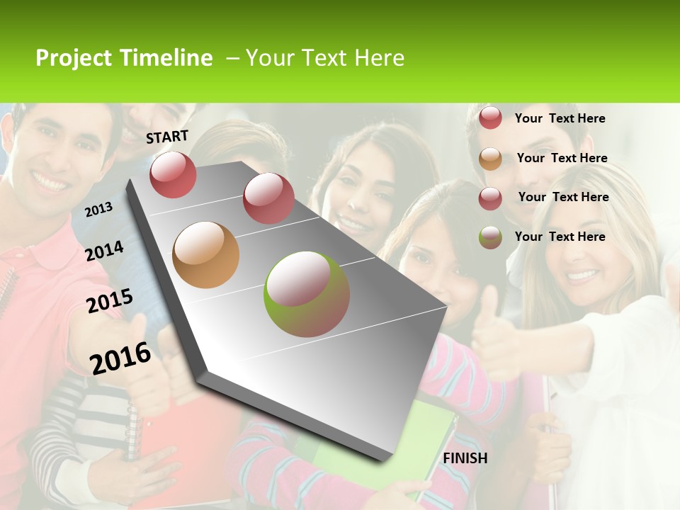 A Group Of Young People Giving Thumbs Up PowerPoint Template